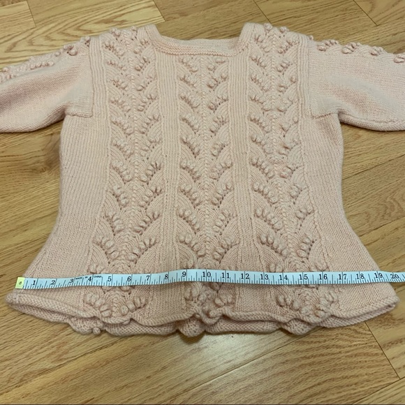 Vintage Knit Pom Pom Light Pink Sweater - Picture 11 of 14